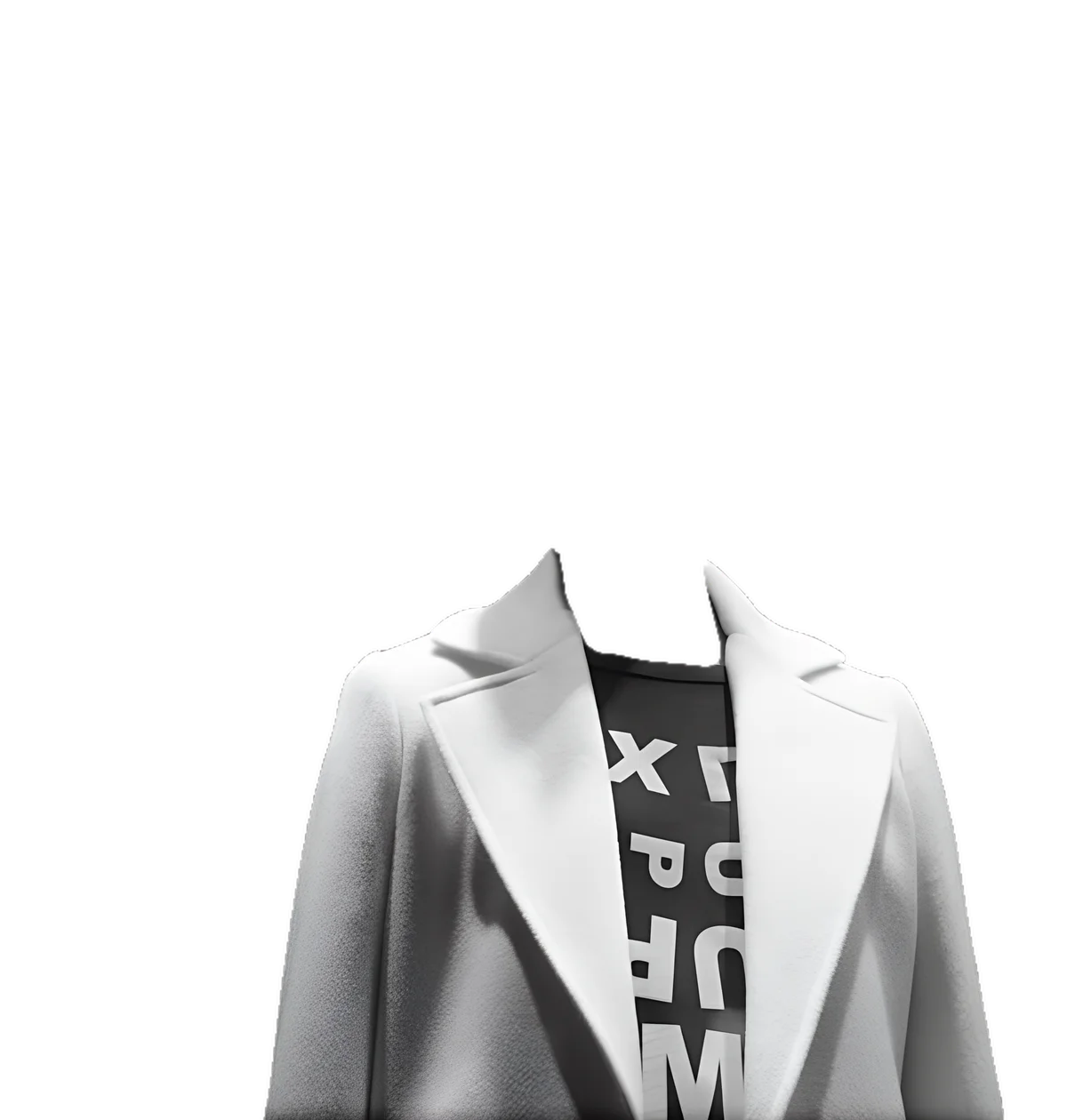 Same garment after AI ghost mannequin with EnhanceCraft — mannequin removed, interior filled, background stripped, and upscaled